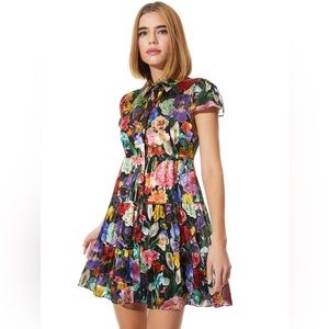 Alice + Olivia Meeko Tiered Shirt Dress